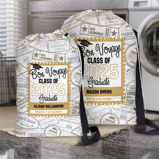 Bon Voyage Grad Personalized Laundry Bag - 2 Sizes
