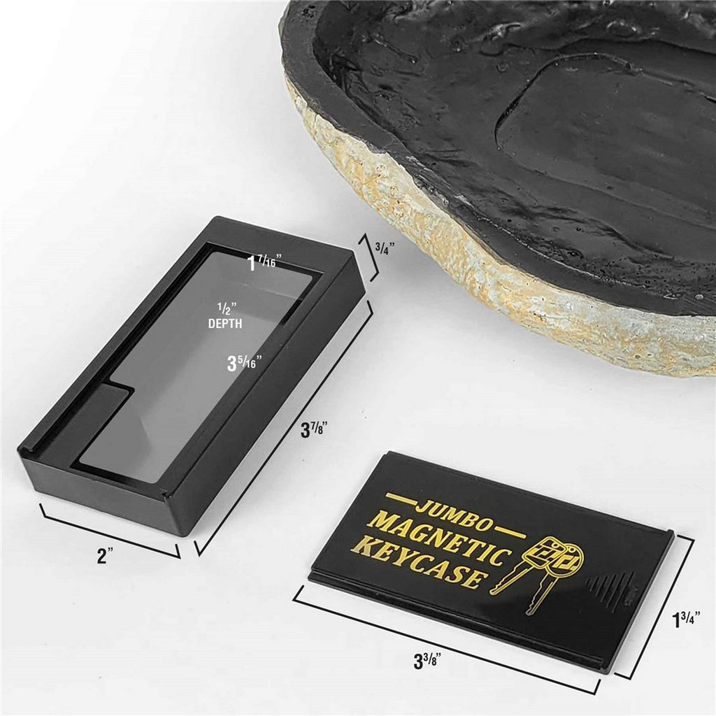 Custom engraved memorial garden stone magnetic keycase option dimensions