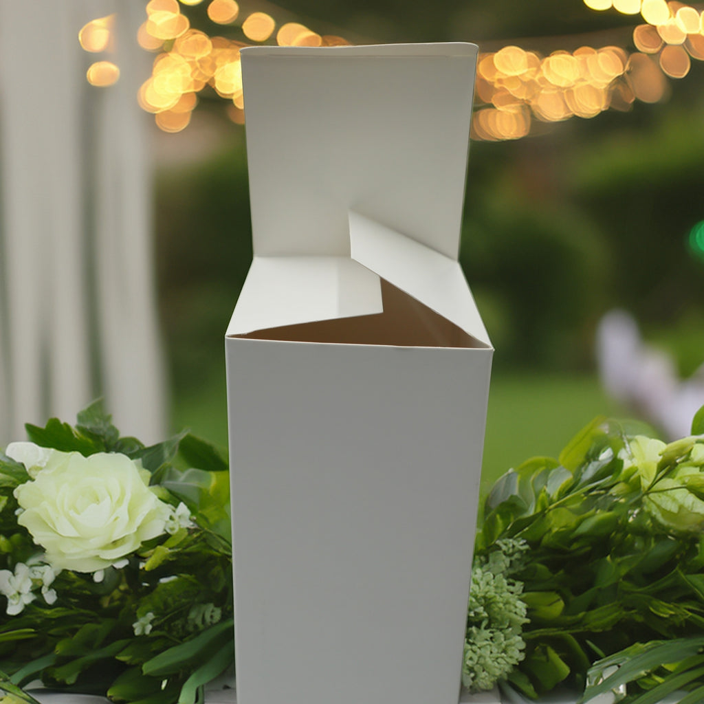 Tippytoad white wine bottle gift box open on greenery and lights foil stamped personalized Christmas wine bottle gift boxes