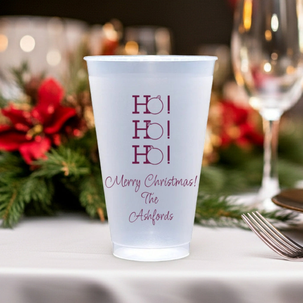 Personalized 20 Oz Frosted Plastic Christmas Cups