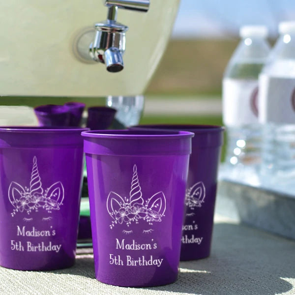 Personalized Reusable Birthday Party Cups for Kids