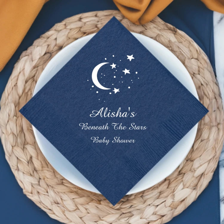 Custom printed baby shower beverage napkins