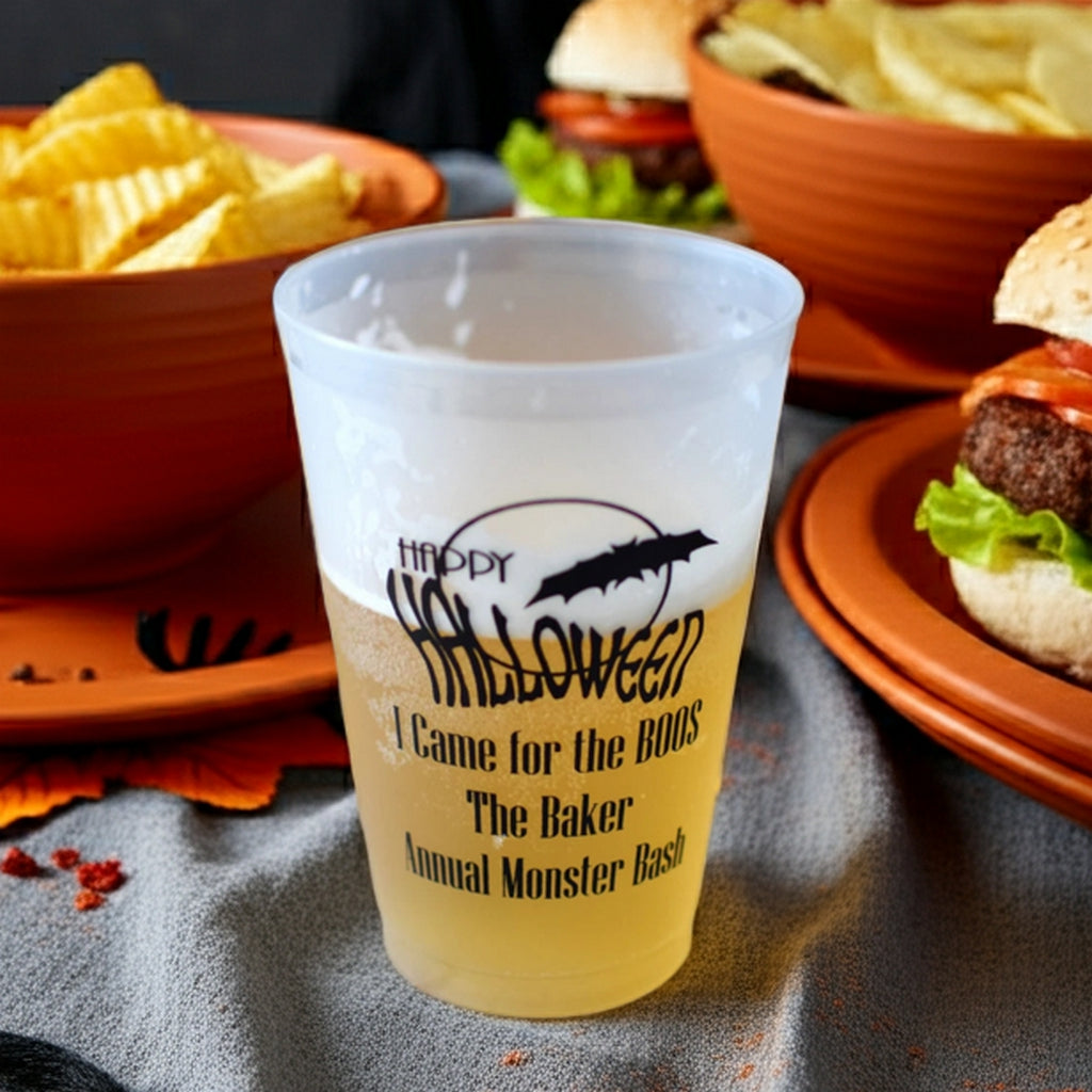 Halloween cup with spooky design personalized for Halloween party