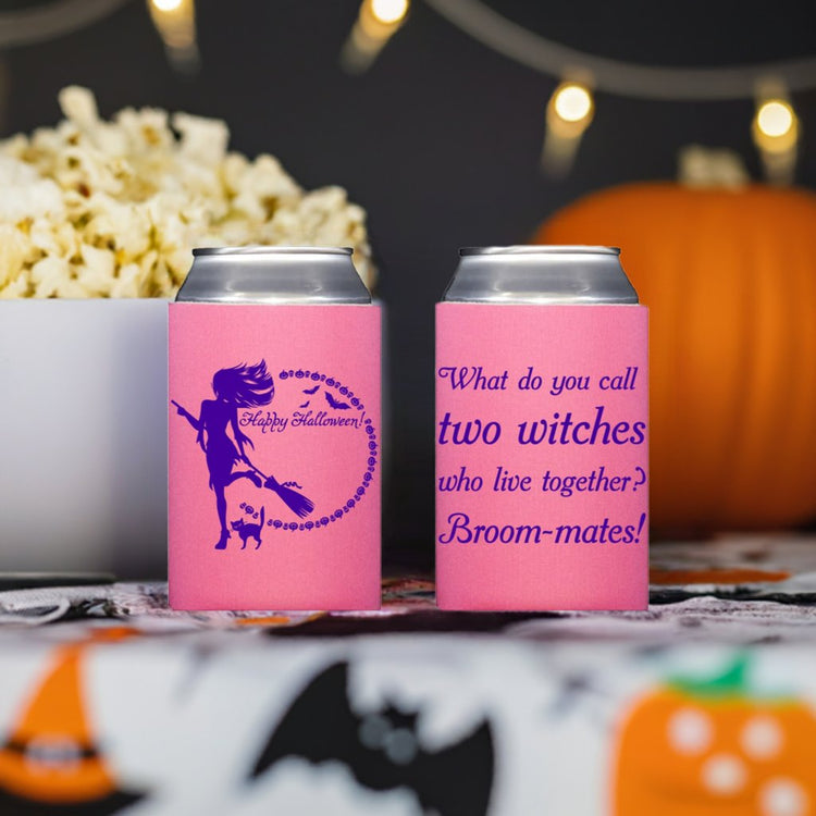 Personalized Halloween can cooler favors