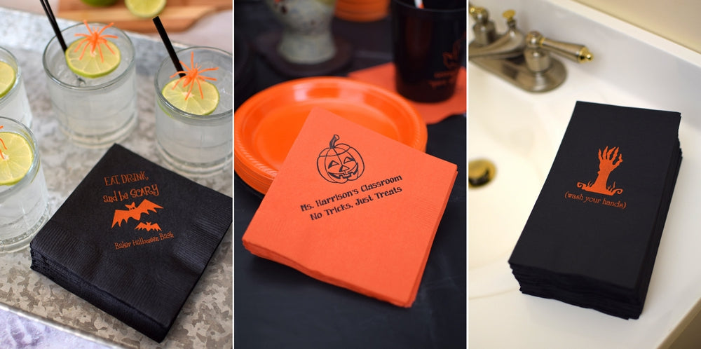 Personalized Halloween napkins for drinks, food, bathroom