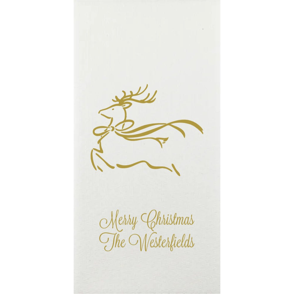 Custom Luxury Linen Feel Christmas Hand Towel Napkins