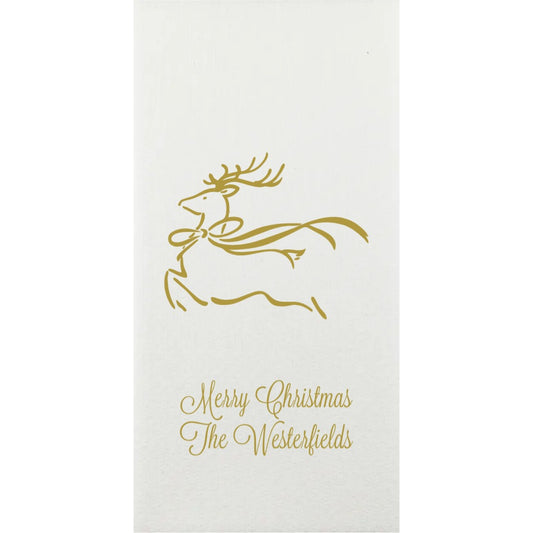 Custom Luxury Linen Feel Christmas Hand Towel Napkins