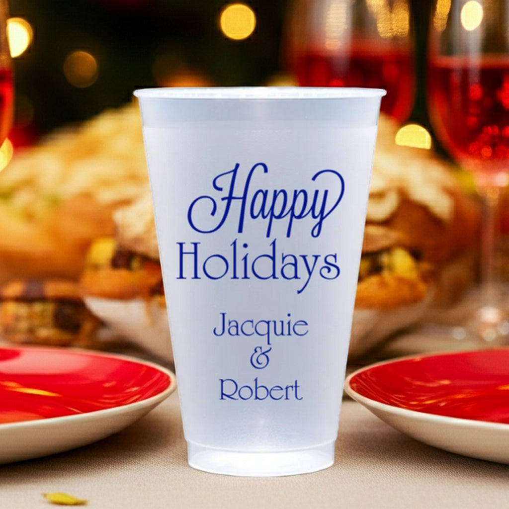 Personalized 20 Oz Frosted Plastic Christmas Cups