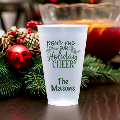 Personalized 20 Oz Frosted Plastic Christmas Cups