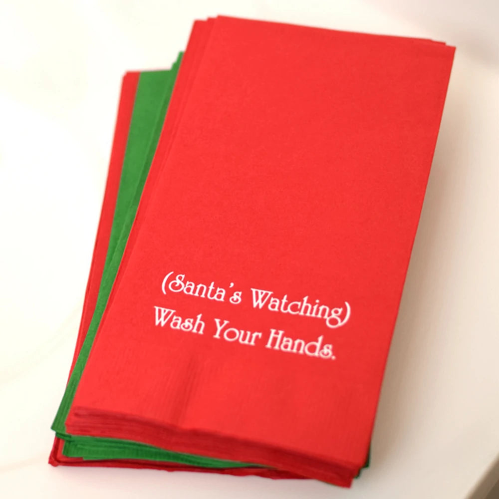 Personalized Paper Christmas Guest Towel Napkins