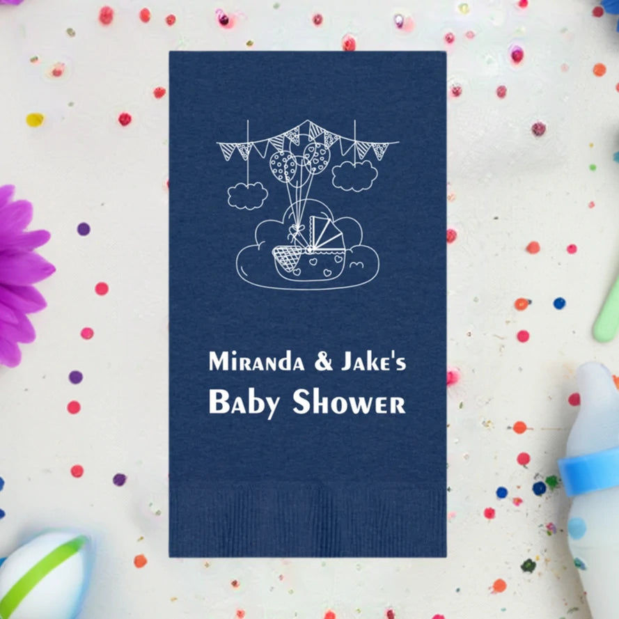 Disposable guest towel personalized for baby shower