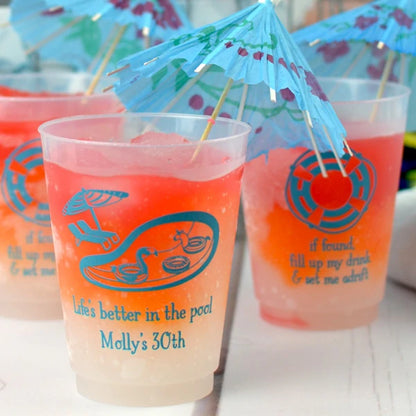 16 oz party cups personalized for summer birthday