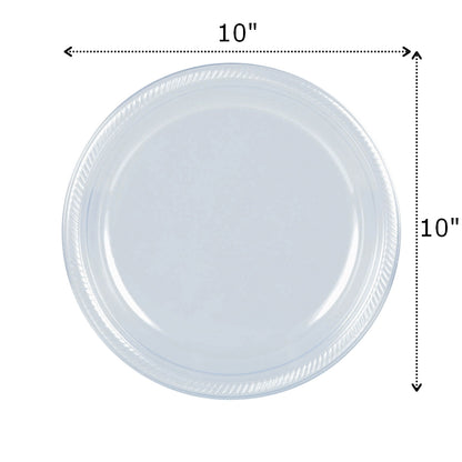 Clear Tippytoad disposable top view plate with measurement arrows and personalized 10 inch plastic halloween dinner plates
