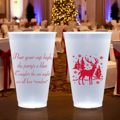 Personalized 20 Oz Frosted Plastic Christmas Cups
