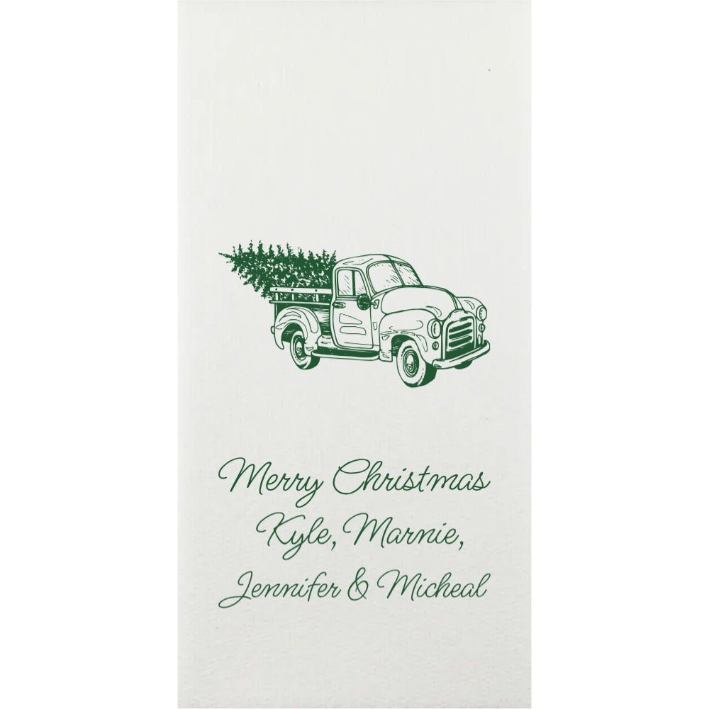 Custom Luxury Linen Feel Christmas Hand Towel Napkins