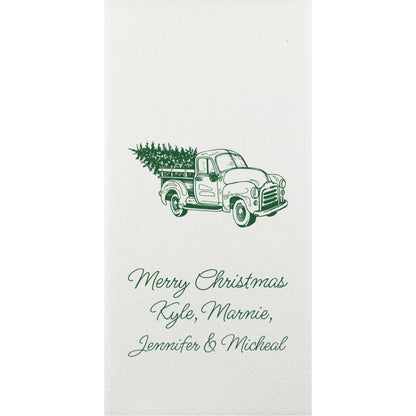 Custom Luxury Linen Feel Christmas Hand Towel Napkins